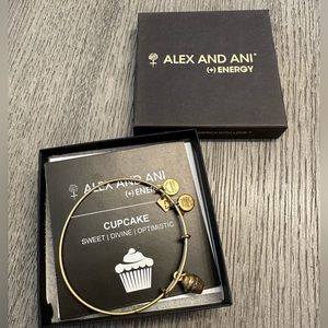 Alex & Ani Gold Cupcake Charm Bracelet - In original box